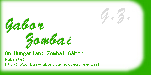 gabor zombai business card
