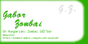 gabor zombai business card
